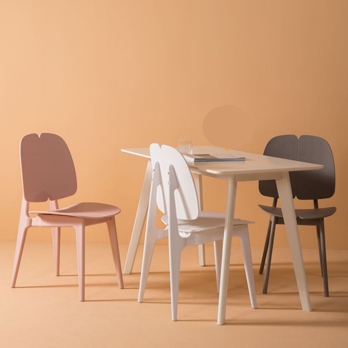 Scandinavian Armless Open Back Dining Side Chairs Plastic Dining Chair Clearhalo 'Dining Chairs' 'Dining Tables & Seating' 'dining_chair' 'furn' 'furn_dining_chair' 'Furniture' 'furniture_dining_chair' 'Kitchen & Dining Furniture' 1200x1200_cf607794-87ab-4fec-8615-61c84c80acdf