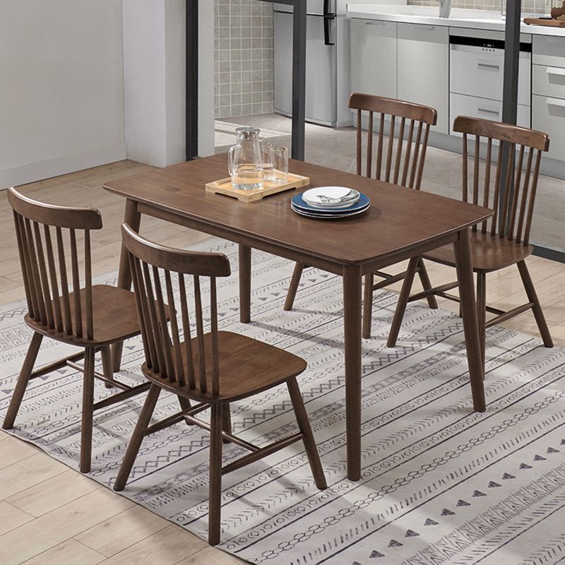 54"L Solid Wood Dining Table 4 Legs Base Rectangle Shape Table in Modern Style Clearhalo ' dining_table' 'Dining Tables & Seating' 'Dining Tables' 'furn' 'furn_dining_table' 'Furniture' 'furniture_dining_table' 'Kitchen & Dining Furniture' 'kitchen&dining_furn' 'kitchen' 'kitchen_dining_table' 1200x1200_cf60cd06-131e-4eb2-9e3d-bd8da2ba0e24