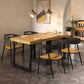 Square Solid Wood Kitchen Table Industrial Dining Table with Metal Double Pedestal Base Clearhalo ' dining_table' 'Dining Tables & Seating' 'Dining Tables' 'furn' 'furn_dining_table' 'Furniture' 'furniture_dining_table' 'Kitchen & Dining Furniture' 'kitchen&dining_furn' 'kitchen' 'kitchen_dining_table' 1200x1200_cf60dbf4-1780-428a-95e3-9fd812fc5f9c