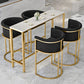 Glam 1/3/5 Pieces Bar Table Set Rectangle Stone Counter Table with High Stools for Kitchen Clearhalo 'Bar Furniture' 'furn' 'furn_home_bar_bar_sets' 'Furniture' 'Home Bars & Bar Sets' 'home_bar_bar_sets' 'Kitchen & Dining Furniture' 1200x1200_cf62538e-3398-49cf-8976-01c33337b69e