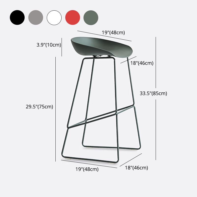 Nordic Indoor Low Back Barstool Simple Iron Tall Stool with Plastic Seat Clearhalo 'Bar Furniture' 'Bar Stools' 'bar_stools' 'furn' 'furn_bar_stools' 'furniture_bar_stools' 'Kitchen & Dining Furniture' 'kitchen&dining_furn' 'kitchen' 'kitchen_furn' Furniture' 1200x1200_cf6314ab-a9f2-4386-a211-c26598857a26