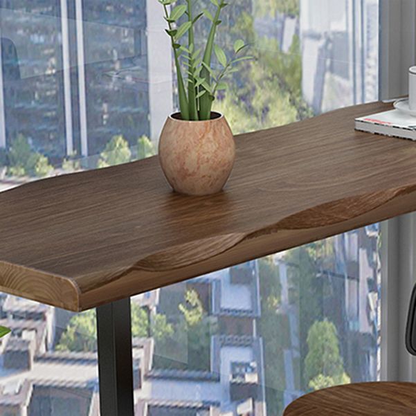 Modern Wooden 1/2/3 Pieces Bar Table Set Rectangle Bar Table with Metal Leg Clearhalo 'Bar Furniture' 'furn' 'furn_home_bar_bar_sets' 'Furniture' 'Home Bars & Bar Sets' 'home_bar_bar_sets' 'Kitchen & Dining Furniture' 1200x1200_cf634cb4-6b0b-4fba-8d49-1cabf6076f51