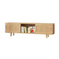 Moderne tv-mediastandaard met gesloten opslag 12" W tv-standaardconsole met kasten