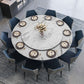 Contemporary Style Marble Table Round Pedestal Base Dining Table with Turntable Clearhalo ' dining_table' 'Dining Tables & Seating' 'Dining Tables' 'furn' 'furn_dining_table' 'Furniture' 'furniture_dining_table' 'Kitchen & Dining Furniture' 'kitchen&dining_furn' 'kitchen' 'kitchen_dining_table' 1200x1200_cf648489-f1c1-4c0a-8cec-f735071df37c