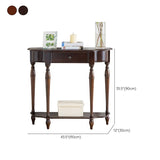 Victorian Rubber Wood Accent Table Free Form Console Sofa Table for Hall