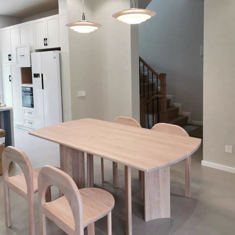 Rectangle Casual Dining Table Wood Color Fixed Table with Pinewood Solid Wood Clearhalo ' dining_table' 'Dining Tables & Seating' 'Dining Tables' 'furn' 'furn_dining_table' 'Furniture' 'furniture_dining_table' 'Kitchen & Dining Furniture' 'kitchen&dining_furn' 'kitchen' 'kitchen_dining_table' 1200x1200_cf6660f0-8109-4871-a8ed-9e3b44bb8648