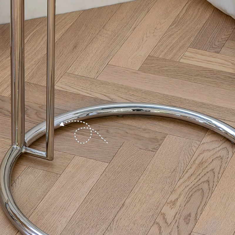 Adjustable Height Glass Side Table Modern Dia 20.1" C End Table Clearhalo 'Coffee & Accent Tables' 'End & Side Tables' 'end_side_tables' 'furn' 'furn_end_side_tables' 'Furniture' 'Living Room Furniture' 1200x1200_cf672a67-fb34-43ab-aaaf-75914ff5eb68