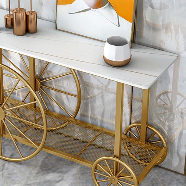 Tavolo accento rettangolo glam tavolo da divano console di finitura antica