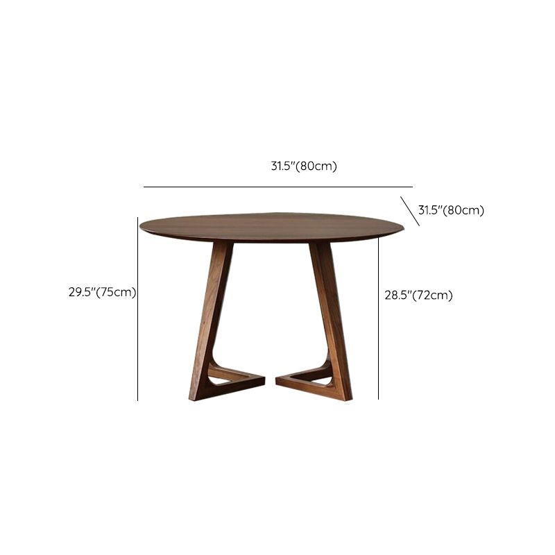 Round Brown Base Dining Table Modern Wood Table for Dining Room Clearhalo 'Dining Tables & Seating' 'Dining Tables' 'dining_table' 'furn' 'furn_dining_table' 'Furniture' 'Kitchen & Dining Furniture' 1200x1200_cf68688b-7d65-4771-b41f-41305f2c2d55