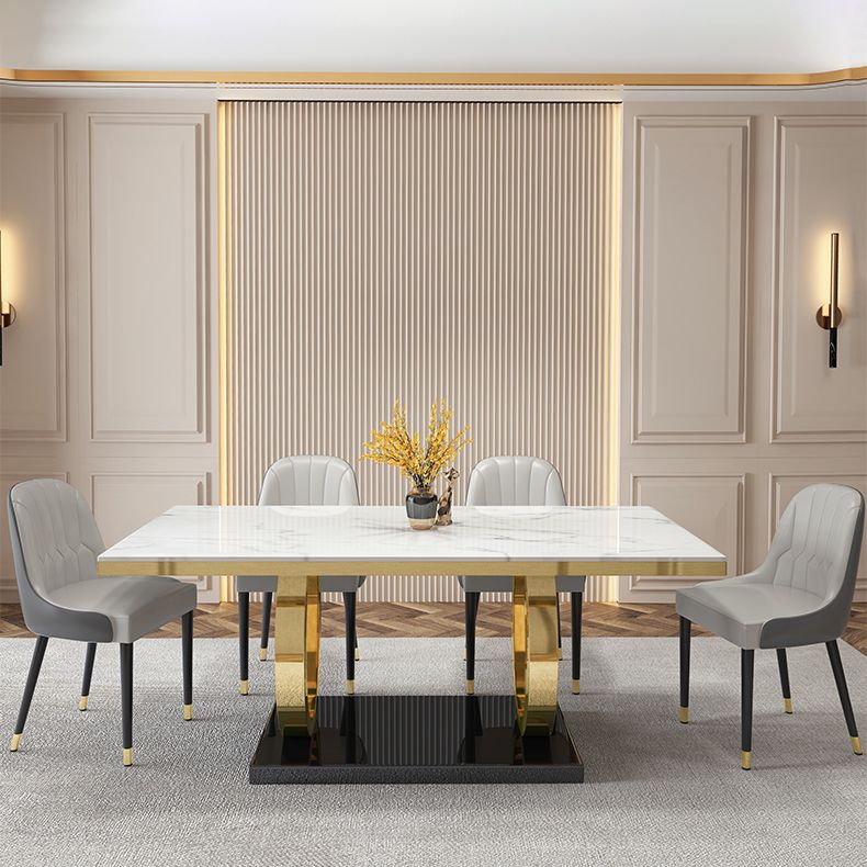 Rectangle Trestle Base Luxury Table Fixed Table with Marble Top Clearhalo ' dining_table' 'Dining Tables & Seating' 'Dining Tables' 'furn' 'furn_dining_table' 'Furniture' 'furniture_dining_table' 'Kitchen & Dining Furniture' 'kitchen&dining_furn' 'kitchen' 'kitchen_dining_table' 1200x1200_cf688beb-ea49-4e53-b884-717ce4dfdec9