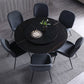 Metal and Stone Table Glam Style Simple Home Black Round Dining Table Clearhalo 'Dining Tables & Seating' 'Dining Tables' 'dining_table' 'furn' 'furn_dining_table' 'Furniture' 'Kitchen & Dining Furniture' 1200x1200_cf6907b8-fdcf-4f88-8b74-ea4c84b1dc75