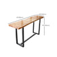 Rectangle Solid Wood Bar Table Black Legs and Metal Base Bar Table