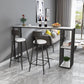 Rectangle Living Room Pub Height Dining Table Marble Bistro Table with Storage Clearhalo 'Bar Furniture' 'Bar Tables' 'bar_tables' 'furn' 'furn_bar_tables' 'Furniture' 'furniture_bar_tables' 'Kitchen & Dining Furniture' 1200x1200_cf6ba680-55d5-4998-88ea-2f32337815af