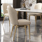 Chaise d'appoint en cuir, chaise de salle à manger à Base dorée Glam pour le salon