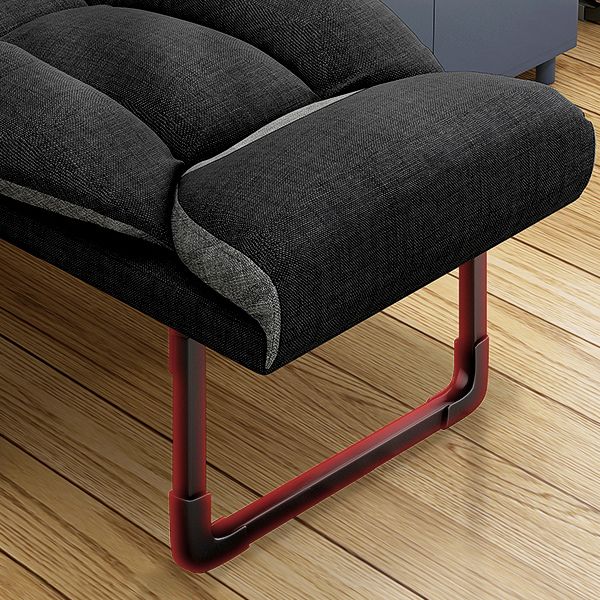 Sedia reclinabile contemporanea interno in miscela di lino/ pelo finta