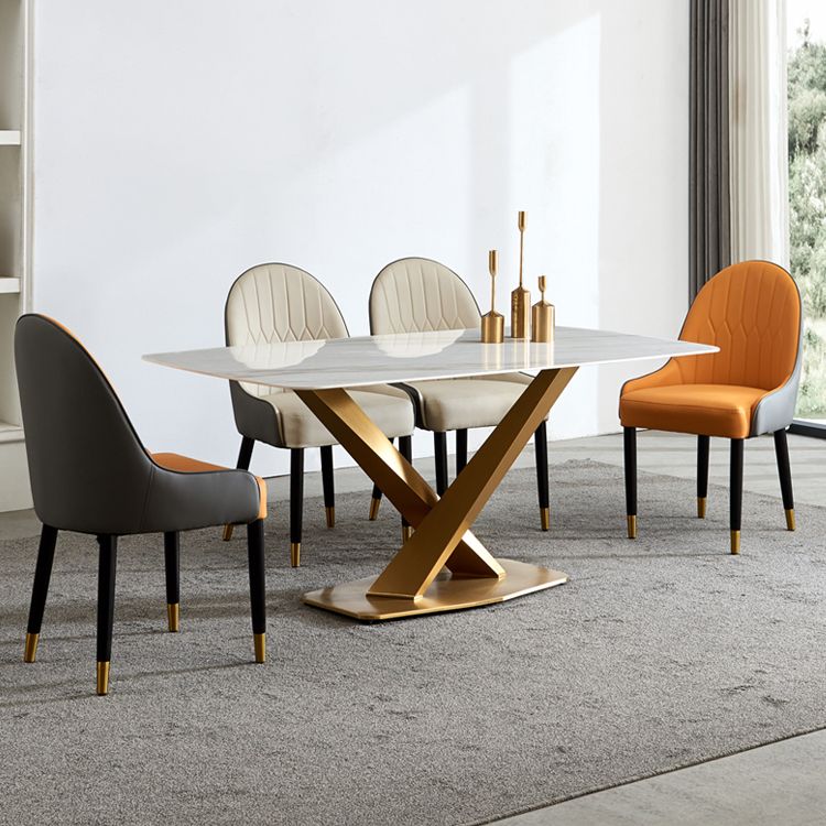Glam Sintered Stone Top Standard Dining Table Rectangle Shape Dining Table for Kitchen Clearhalo ' dining_table' 'Dining Tables & Seating' 'Dining Tables' 'furn' 'furn_dining_table' 'Furniture' 'furniture_dining_table' 'Kitchen & Dining Furniture' 'kitchen&dining_furn' 'kitchen' 'kitchen_dining_table' 1200x1200_cf6e1247-204e-4cd2-a81b-62d7bcb5f92c