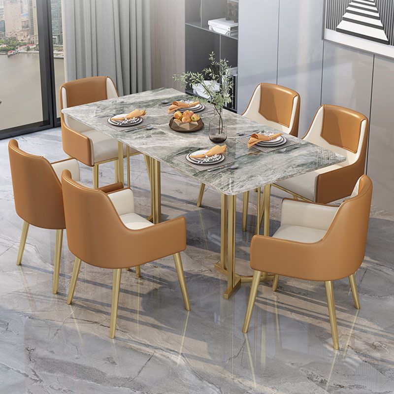Luxury 1/2/5 Pieces Dining Set Sintered Stone Top Dining Table with Leather Chairs Clearhalo 'Dining Room Sets' 'Dining Tables & Seating' 'dining_room_set' 'furn' 'furn_dining_room_set' 'Furniture' 'furniture_dining_room_set' 'Kitchen & Dining Furniture' 'kitchen&dining_furn' 'kitchen' 1200x1200_cf6ebe54-0780-4cf6-9be5-abaccdf3a442