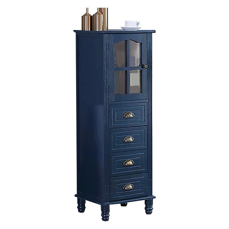 Houten accentkast met 1 deur 11,81 "brede rechthoekige zijkast