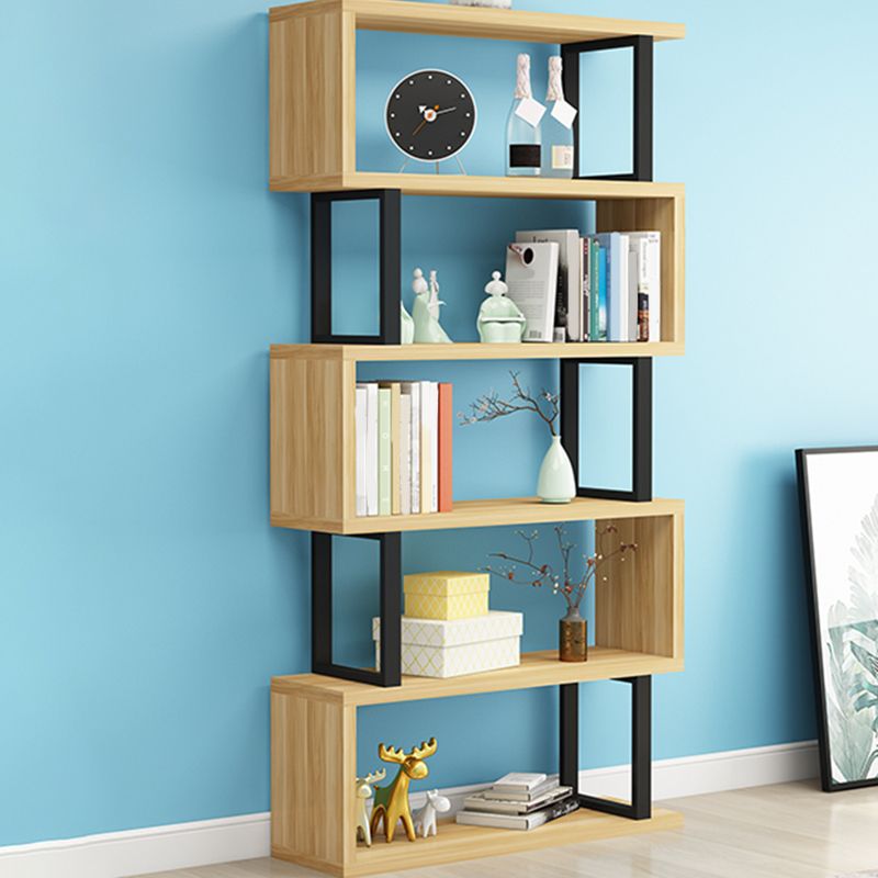 Scandinavian Wood Open Back Shelf Bookcase with Shelves for Home Office Clearhalo 'Bookcases' 'furn' 'furn_bookcases' 'Furniture' 'Office Furniture' 1200x1200_cf6fdcc8-d340-4bb1-a5f5-4c9aa274b55d
