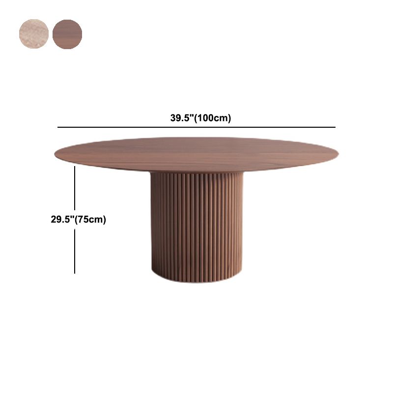 Round Solid Wood Dining Room Table Modern Dining Table with Pedestal Base Clearhalo 'Dining Tables & Seating' 'Dining Tables' 'dining_table' 'furn' 'furn_dining_table' 'Furniture' 'furniture_dining_table' 'Kitchen & Dining Furniture' 'kitchen' 'kitchen_dining_table' 1200x1200_cf706286-d24d-40ee-988d-15f2b88d50c6