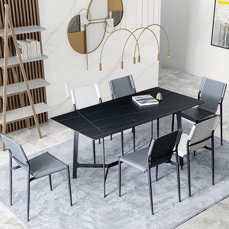 Home Armless Dining Chairs Leather Side Chairs with Metal Legs (Set of 2) Clearhalo ' kitchen&dining_furn' 'Dining Chairs' 'Dining Tables & Seating' 'dining_chair' 'furn' 'furn_dining_chair' 'Furniture' 'furniture_dining_chair' 'Kitchen & Dining Furniture' 'kitchen' 1200x1200_cf70b933-b108-4c99-a68b-dec327324331