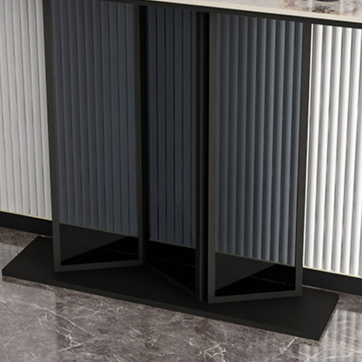 Tabella della console di ferro in ardesia contemporanea tavolo da divano resistente alla macchia rettangolo