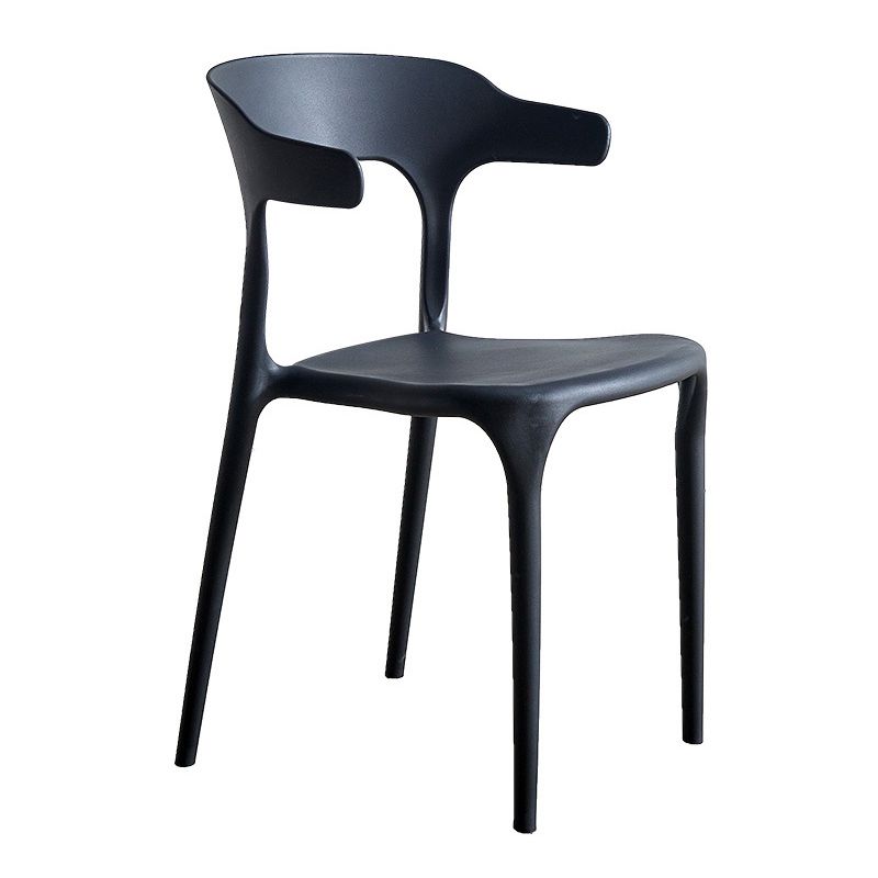 Moderne stijl eetkamerstoel plastic open achterstoel stoel voor woonkamer