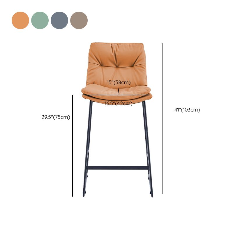 Glam Metal Counter Height Stool with Cushion Bar Stool for Indoor Clearhalo 'Bar Furniture' 'Bar Stools' 'bar_stools' 'furn' 'furn_bar_stools' 'Furniture' 'Kitchen & Dining Furniture' 1200x1200_cf72e339-3b01-4071-9d20-6138a3dc88b8