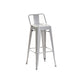 Industrial Iron Low Back Barstool 29.5" H Indoor Tall Stool with Square Seat Clearhalo 'Bar Furniture' 'Bar Stools' 'bar_stools' 'furn' 'furn_bar_stools' 'furniture_bar_stools' 'Kitchen & Dining Furniture' 'kitchen&dining_furn' 'kitchen' 'kitchen_furn' Furniture' 1200x1200_cf732147-e94a-42ad-b04d-e0a50368aecf