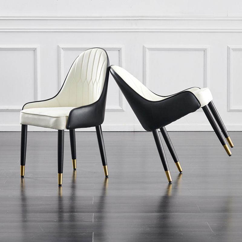 Contemporary Side Chair Upholstered Armless Faux Leather Dining Chairs Clearhalo 'Dining Chairs' 'Dining Tables & Seating' 'dining_chair' 'furn' 'furn_dining_chair' 'Furniture' 'Kitchen & Dining Furniture' 1200x1200_cf7384c0-8d52-4e55-b164-fe18c08822b4