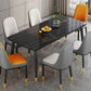Metal 4 Legs Dining Table Contemporary Rectangle Stone Top Dining Table for Living Room Clearhalo 'Dining Tables & Seating' 'Dining Tables' 'dining_table' 'furn' 'furn_dining_table' 'Furniture' 'furniture_dining_table' 'Kitchen & Dining Furniture' 'kitchen' 'kitchen_dining_table' 1200x1200_cf73fd8a-394b-42e9-b718-ddffbc61ec02