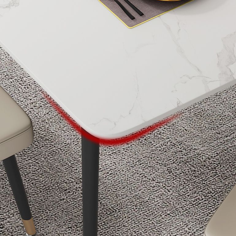 Metal Contemporary Rectangular Dining Table Sintered Stone Dining Table with 4 Legs Clearhalo ' dining_table' 'Dining Tables & Seating' 'Dining Tables' 'furn' 'furn_dining_table' 'Furniture' 'furniture_dining_table' 'Kitchen & Dining Furniture' 'kitchen&dining_furn' 'kitchen' 'kitchen_dining_table' 1200x1200_cf7454b7-ee36-40ff-a3fd-641bd6388ab7