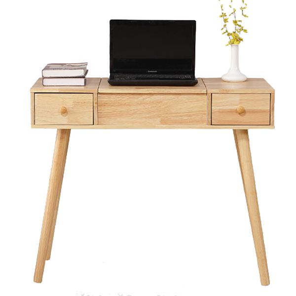 Solid Wood Vanity Dressing Table Scandinavian Flip-Top Mirror Vanity Desk