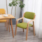 Scandinavian Home Arm Chair Wood Open Back Upholstered Dining Room Chair Clearhalo ' kitchen&dining_furn' 'Dining Chairs' 'Dining Tables & Seating' 'dining_chair' 'furn' 'furn_dining_chair' 'Furniture' 'furniture_dining_chair' 'Kitchen & Dining Furniture' 'kitchen' 1200x1200_cf75e22b-a3ae-428d-8dd4-7b2cb40b700a