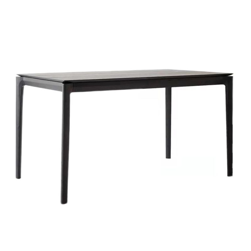 Rectangle 4 Legs Industrial Dining Table Black Fixed Table of Solid Wood Clearhalo ' dining_table' 'Dining Tables & Seating' 'Dining Tables' 'furn' 'furn_dining_table' 'Furniture' 'furniture_dining_table' 'Kitchen & Dining Furniture' 'kitchen&dining_furn' 'kitchen' 'kitchen_dining_table' 1200x1200_cf7671a0-22c3-4ab9-9a26-465903f7af46