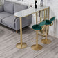 Glam Faux Marble Indoor Bar Dining Table Iron Double Pedestal Bistro Table with Shelve Clearhalo 'Bar Furniture' 'Bar Tables' 'bar_tables' 'Furniture' 'furniture_bar_tables' 'Kitchen & Dining Furniture' 'kitchen&dining_furn' 'kitchen' 1200x1200_cf775cd4-8f8e-486e-b69b-190e953c1b1a