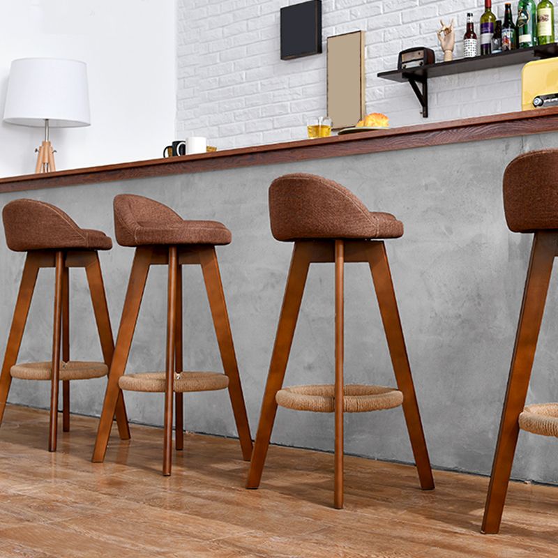Modern Solid Wood Bar Stool Footrest Low Back Bucket Counter Stool with Cushion, 1 Piece Clearhalo 'Bar Furniture' 'Bar Stools' 'bar_stools' 'furn' 'furn_bar_stools' 'furniture_bar_stools' 'Kitchen & Dining Furniture' 'kitchen&dining_furn' 'kitchen' 'kitchen_furn' Furniture' 1200x1200_cf79635a-1bcc-4cf6-b05c-33bf30616eed