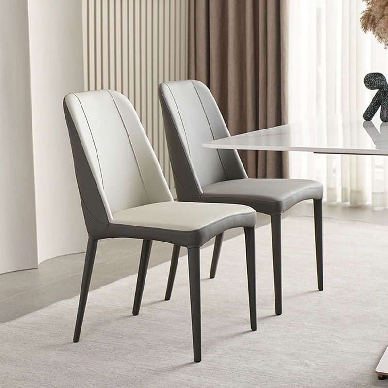 Industrial Home Side Chair Solid Back Metal Upholstered Dining Side Chair (Set of 2) Clearhalo ' kitchen&dining_furn' 'Dining Chairs' 'Dining Tables & Seating' 'dining_chair' 'furn' 'furn_dining_chair' 'Furniture' 'furniture_dining_chair' 'Kitchen & Dining Furniture' 'kitchen' 1200x1200_cf7c8623-6889-4fec-889c-1fcb7881f876