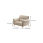 Genuine Leather Biscuit Back Sofa Modern Beige Flared Arm Cushions Sofa