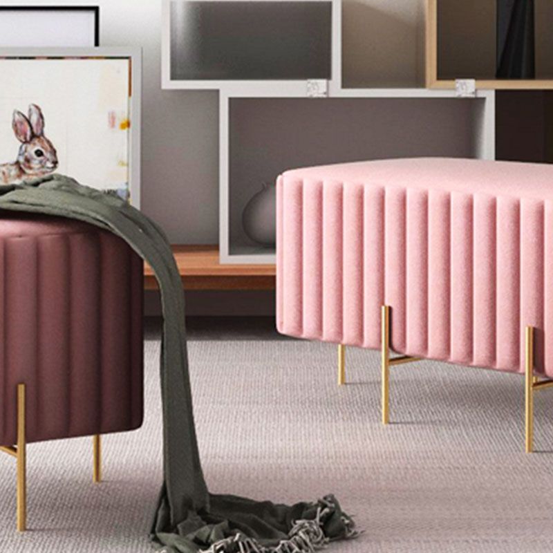 Glam Entryway Bench Cushioned Metal Seating Bench with Metal Legs Clearhalo 'Benches' 'Chairs & Seating' 'furn' 'furn_benches' 'Furniture' 'Living Room Furniture' 1200x1200_cf7cc656-f895-4cae-8355-3986205c5834