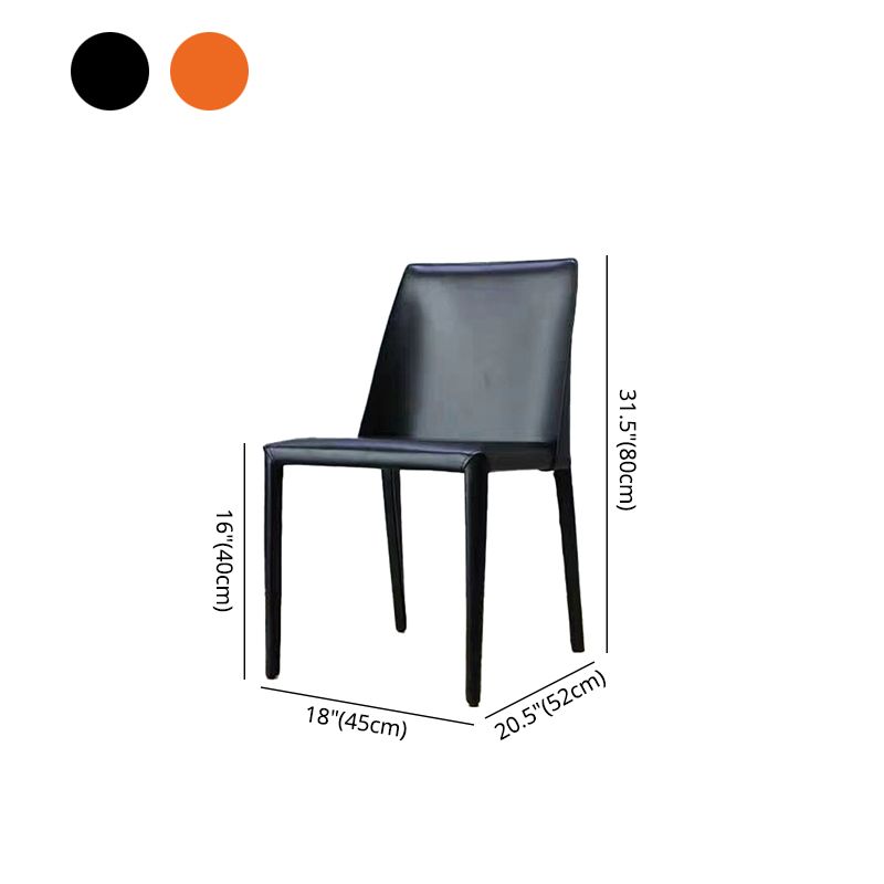Designer Style Restaurant Parsons Chair Leather Matte Finish Dining Chair Clearhalo ' kitchen&dining_furn' 'Dining Chairs' 'Dining Tables & Seating' 'dining_chair' 'furn' 'furn_dining_chair' 'Furniture' 'furniture_dining_chair' 'Kitchen & Dining Furniture' 'kitchen' 1200x1200_cf7d539f-ede0-43e4-a6c2-35b55209f362