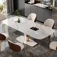 Luxurious Sintered Stone Dining Set Rectangle 1/4/5/7 Pieces Dinette Table Set in White Clearhalo 'Dining Room Sets' 'Dining Tables & Seating' 'dining_room_set' 'furn' 'furn_dining_room_set' 'Furniture' 'Kitchen & Dining Furniture' 1200x1200_cf7dc5d7-0672-45e9-8549-4dc5ea2f5fc1