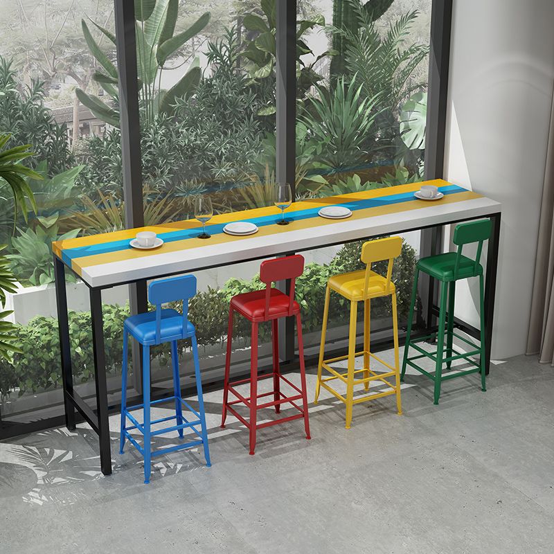 Moderne 1/5/9 Stück Stangen Tisch Set Rechteck Kiefer Holzschalter mit hohen Stühlen