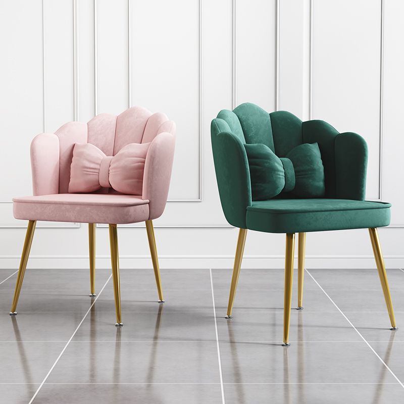 Glam Style 16.5'' Wide Dining Room Chair Solid Back Chair with 4 Metal Legs for Home Use Clearhalo ' kitchen&dining_furn' 'Dining Chairs' 'Dining Tables & Seating' 'dining_chair' 'Furniture' 'furniture_dining_chair' 'Kitchen & Dining Furniture' 'kitchen' 1200x1200_cf7ec525-3419-4d9c-a41f-74bd10048bc3