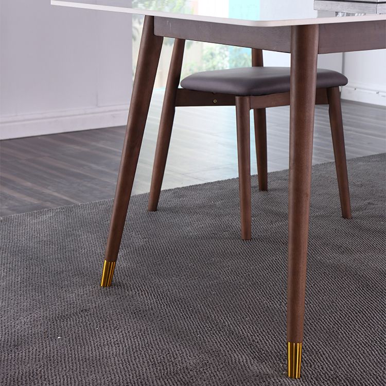 Rectangle Grey Dining Table Rubberwood Solid Wood Legs Dining Table Clearhalo 'Dining Tables & Seating' 'Dining Tables' 'dining_table' 'furn' 'furn_dining_table' 'Furniture' 'Kitchen & Dining Furniture' 1200x1200_cf7f98b9-797a-47cc-84eb-6a3fa597c240