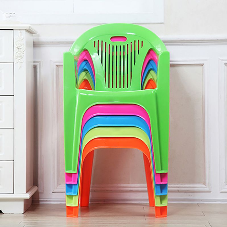 Contemporary Stacking Slat Back Dining Arm Chairs Plastic Dining Side Chair for Home Use Clearhalo ' kitchen&dining_furn' 'Dining Chairs' 'Dining Tables & Seating' 'dining_chair' 'furn' 'furn_dining_chair' 'Furniture' 'furniture_dining_chair' 'Kitchen & Dining Furniture' 'kitchen' 1200x1200_cf7ff650-d501-4ee8-9930-fa839d00d1c6