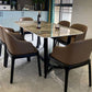 Industrial Sintered Stone Dining Table Rectangle Table with Wooden Base