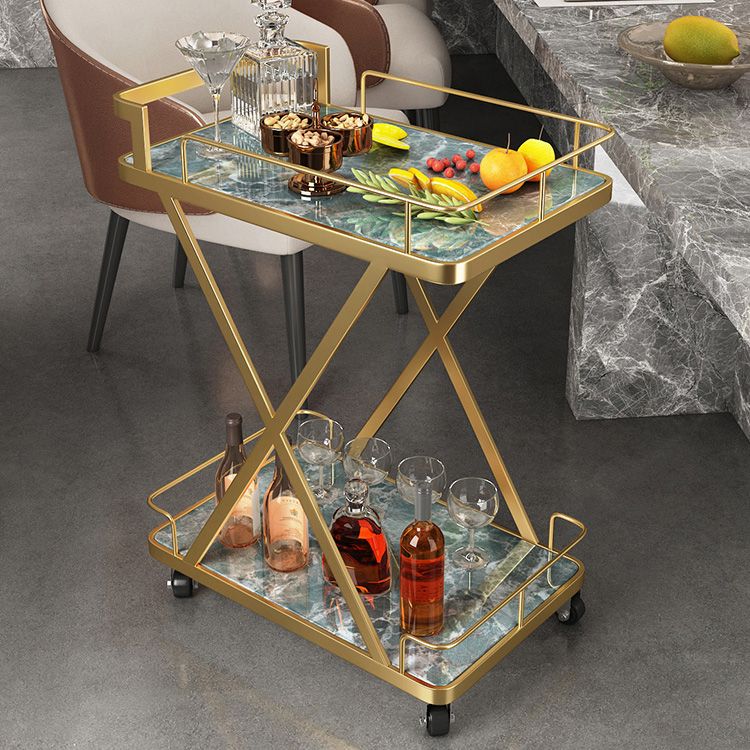 モダンオープンストレージキッチントロリー長方形のダイニングルーム準備テーブル