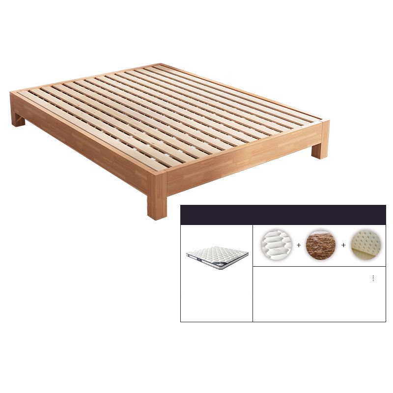 Modern Solid Wood Bed Low Profile Platform Bed With Custom Wood Legs