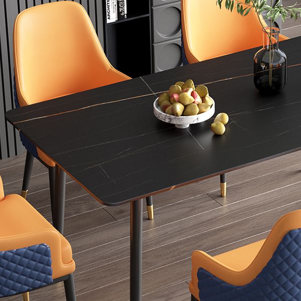 Nordic 1/2/5/7 Pieces Dining Set Sintered Stone Dining Table with Leather Chairs Clearhalo 'Dining Room Sets' 'Dining Tables & Seating' 'dining_room_set' 'furn' 'furn_dining_room_set' 'Furniture' 'furniture_dining_room_set' 'Kitchen & Dining Furniture' 'kitchen&dining_furn' 'kitchen' 1200x1200_cf863170-4492-4e49-b98b-205a2df18c08